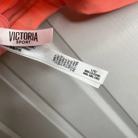 Victoria's Secret Sport Bra Womens Large Orange Racerback New - Picture 3 of 6